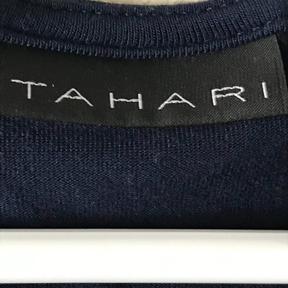 Tahari Black Top with Ruched Sleeves - Picture 3 of 10